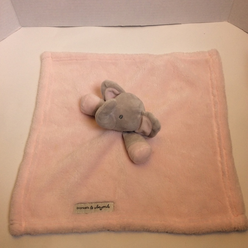 Blankets & Beyond Soft Pink Elephant Lovey Security Baby Blanket Plush